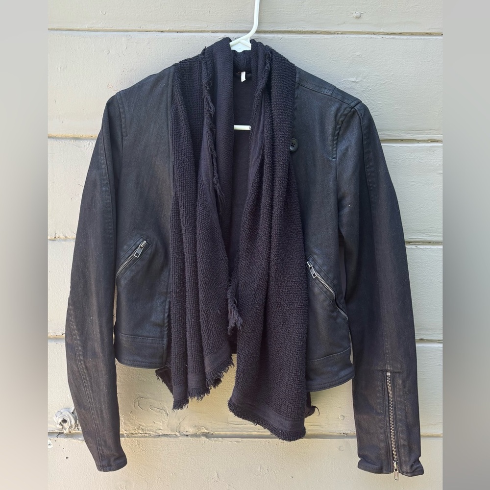 Free People Black Jean Jacket Timeless Design